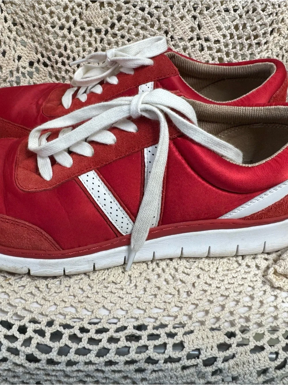 Vionic Nana Red and White Women's Sneakers